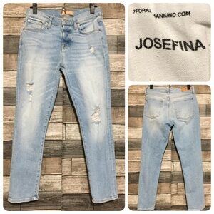 7 For All Mankind Luxe Vintage Josefina Jeans Women 26 Blue Button Fly Inseam 26